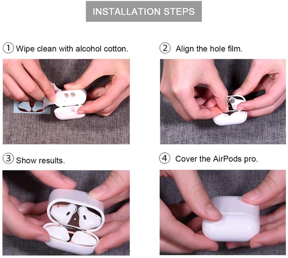 Stickers for Airpods pro 2&amp;1 Case Dust Guard cute Skin Inner Cover Accessories Film for Apple Airpods Pro 2 1 Stickers