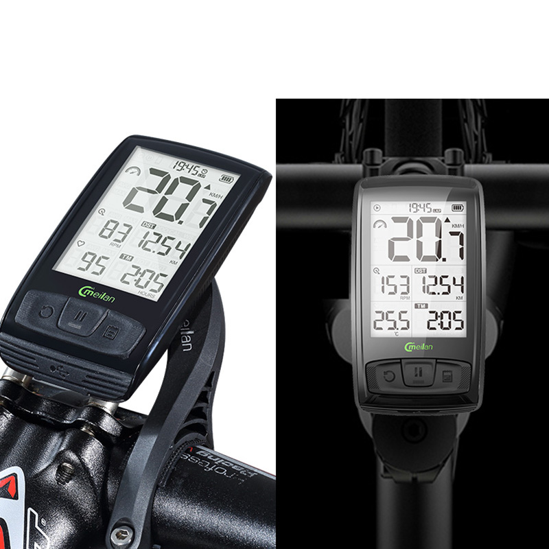 Meilan M4 Draadloze Fiets Computer Hartslagmeter IPX5 Waterdichte Bluetooth Bike Fietsen Kilometerteller Stopwatch Snelheidsmeter