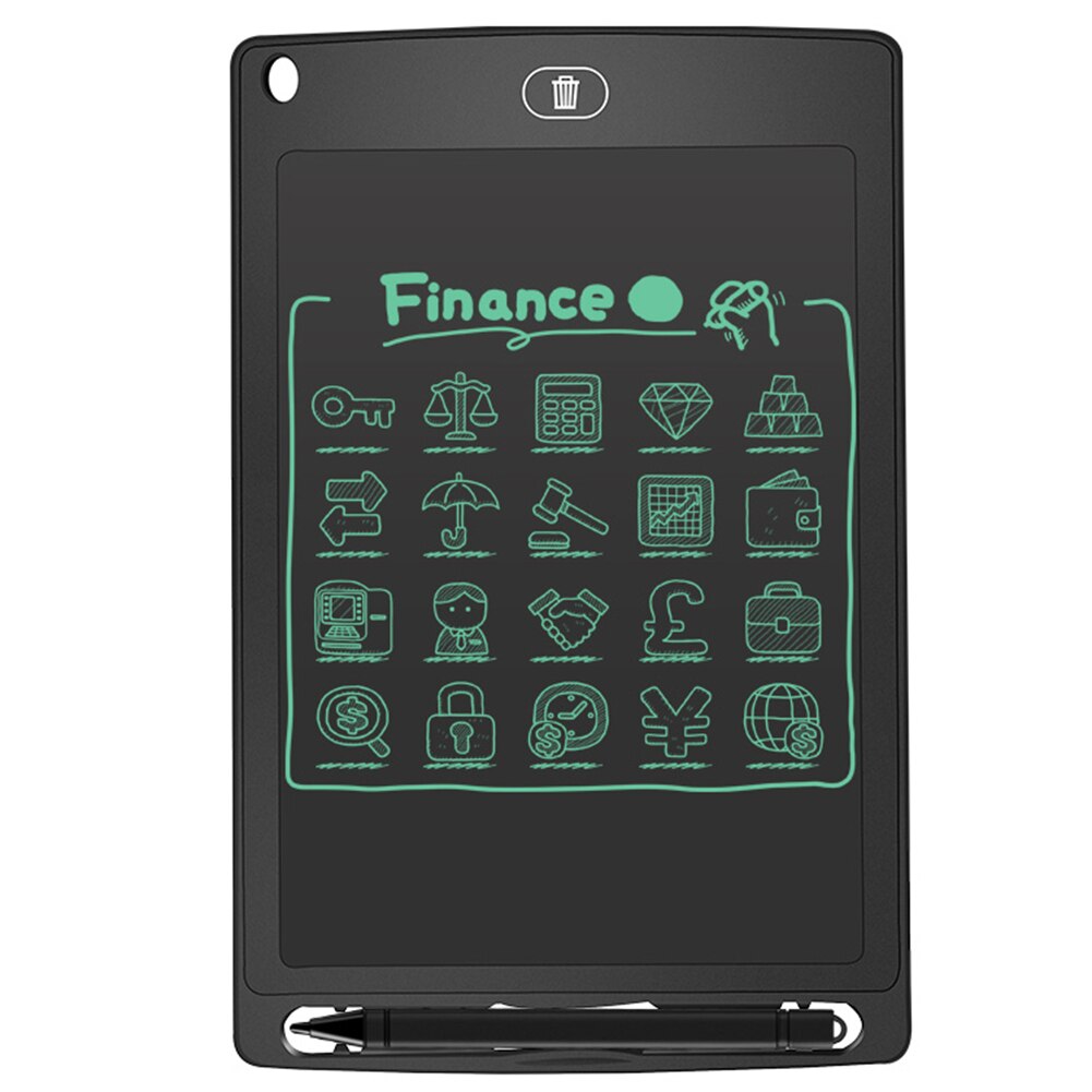 LCD Writing Tablet - 8.5 Inch - Erasable Digital Drawing Board - Portable Electronic Notepad: Black