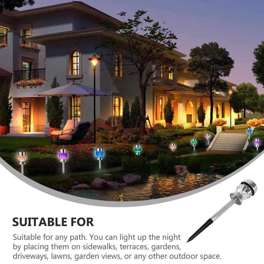 1 set tuinverlichting, gazonverlichting, led-verlichting, buitenverlichting op zonne-energie