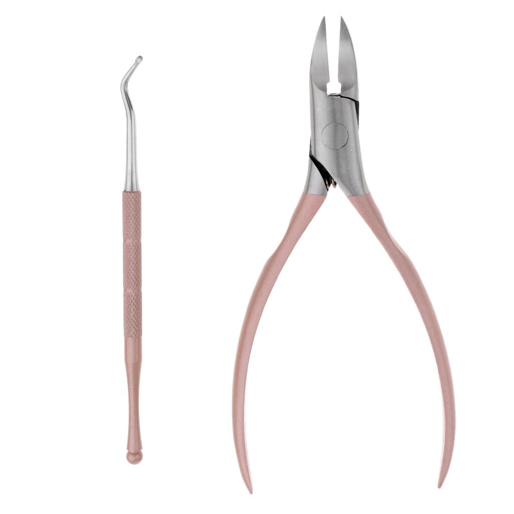 Stainless Steel Nail Cuticle Scissors Toenails Lifter Thick Ingrown Clipper Corrector Tool