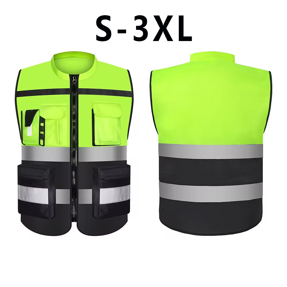 Gilet de sécurité réfléchissant haute visibilité, vêtements de travail réfléchissants pour travailleurs de la Construction et la circulation routière, vêtements de cyclisme pour moto
