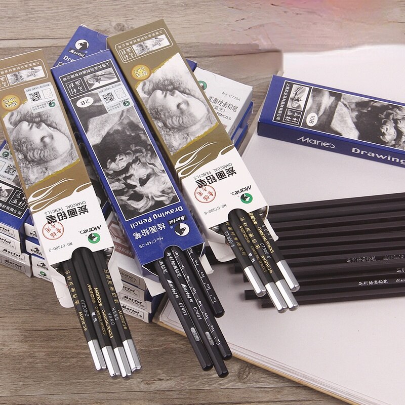 12-Pack Sketch Pencil Set Soft, Medium and Hard Advanced Charcoal Student Learning Stationery Painting Art School Supplies