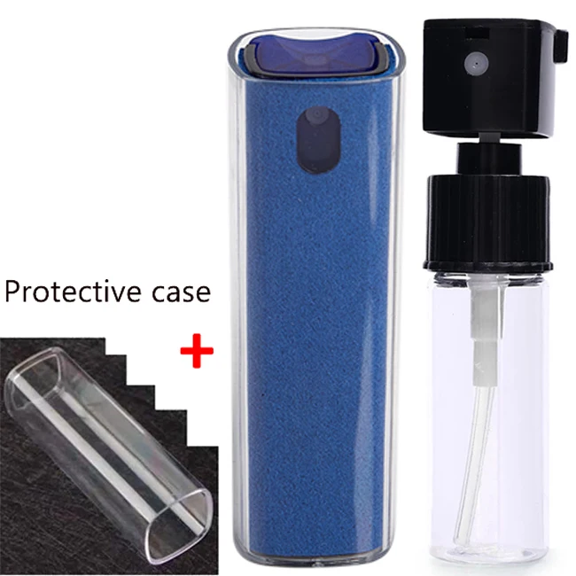 Limpiador de pantalla de microfibra 2 en 1, botella pulverizadora para teléfono móvil, Ipad, ordenador, paño de microfibra, toallitas para limpieza de gafas de Iphone: Rosa