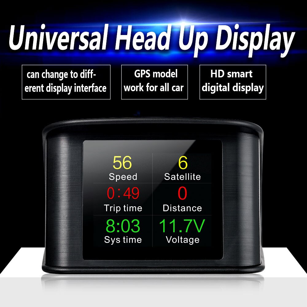 Pantalla inteligente TFT LCD para coche, distancia de conducción HUD, voltaje 40c + 80c