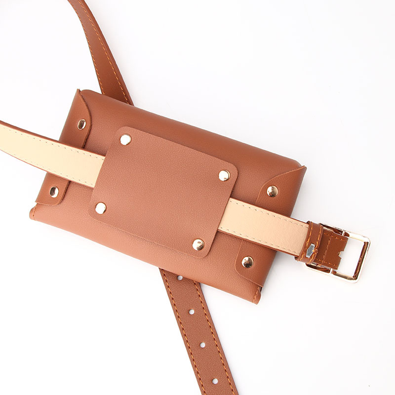 BQ-Bolso pequeño de cuero a la para mujer y niña, Mini bandolera, cinturón