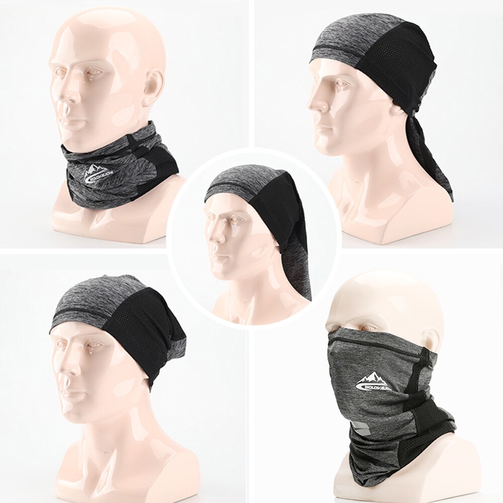 Schwarz Radfahren Halbe Gesicht Maske Eis Seide Motorrad Radfahrer Halsrohr Schal Snood Motorrad Fahrrad Headwear Radfahren Halbe Gesicht Maske