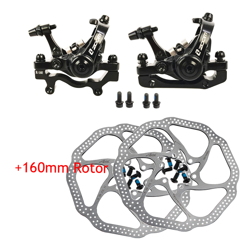 Zoomen DB680 Fahrradbremsen MTB Mechanischer Scheibenbremssatz für Mountainbike Elektroroller Bremssattel mit Rotor 160 mm Radfahren: Burgunderrot