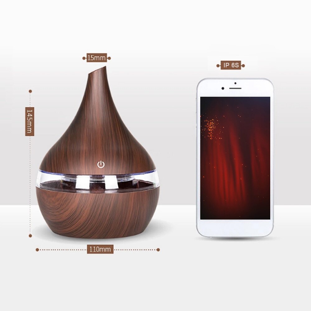 300Ml Luchtbevochtiger Essentiële Olie Diffuser Auto Luchtbevochtiger Voor Thuis Led Light Luchtbevochtiger Aroma Essentiële Olie Diffuser