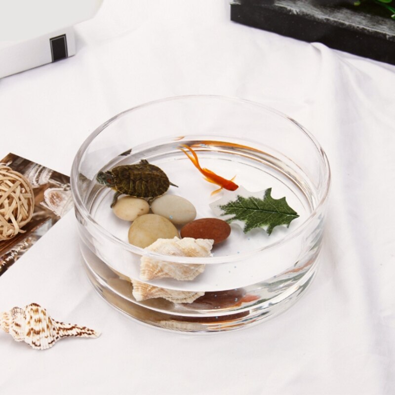 Glass Fish Bowl Clear Vase Cylinder Transparent Fish Tank Desktop Aquariums for Home Decor 3 Sizes Party Supplies
