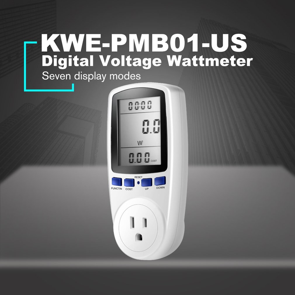 KWE-PMB01 Plug Socket Digital Voltage Wattmeter Power Consumption Watt Energy Meter AC Electricity Analyzer Monitor