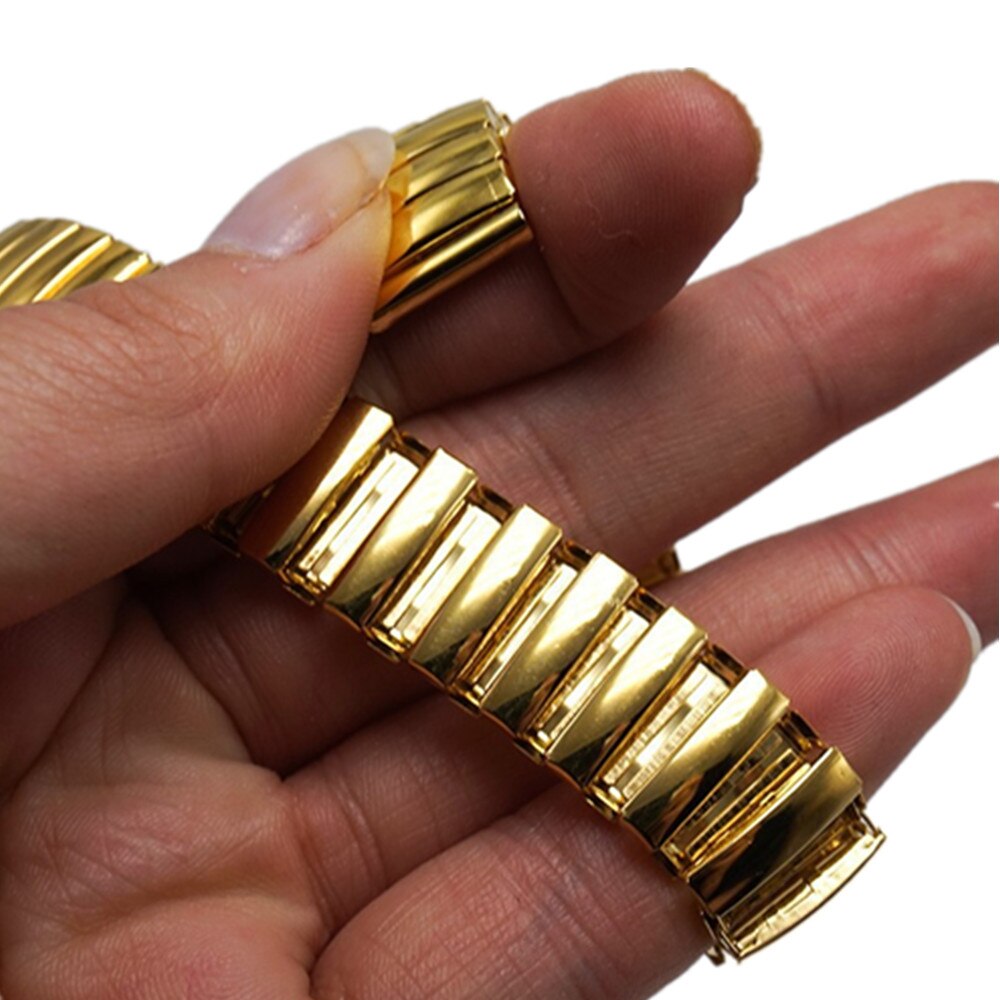 12 14 16 18 20 22MM Stainless Steel Parts Watch Band Strap Silver Metal Watch Bracelets Stretch Expansion Watch Accessories
