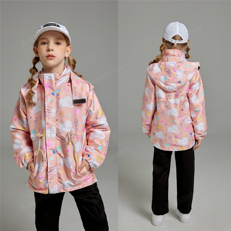 Child Girl Clothing Spring Windbreaker Autumn Jacket for Girls Trench Coat Zipper Cute Kids Outerwear Children Clothes 2-9year