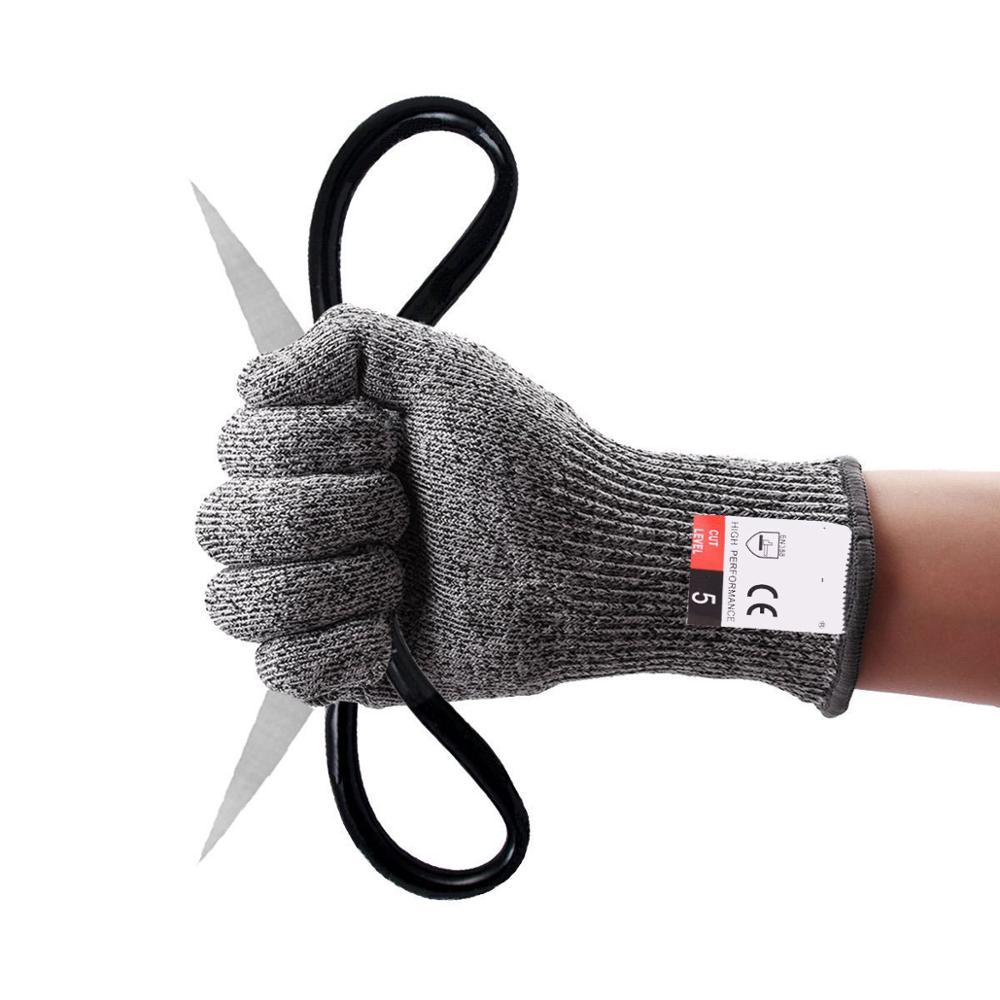 HPPE Anti-coupe 5 niveaux HPPE résistant aux coupures gants couteau de cuisine résistant aux coupures Protection main cuisine jardin gants outils
