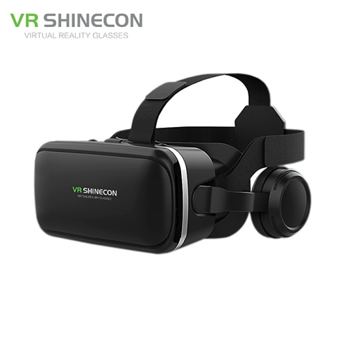 Shinecon 6.0 virtual reality smartphone 3d briller vr headset stereo hjelm vr headset med fjernbetjening til ios android: Kun vr