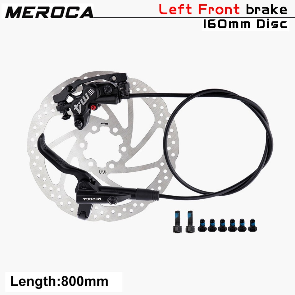 Mountain Bike Disc Brake Set 4 Pistons MTB Hydraulic Brakes 800/1400mm Four Pistons Oil Pressure Calipers For AM Enduro E4 ZEE: Left Front 160mm
