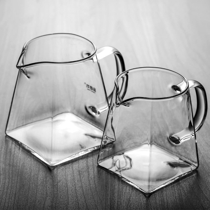 Heat-Resisting Clear Glass Tea Pitcher Square Chinese Tea Set Accessory Chahai Milk Glass Pitcher Coffee Pot Water Jug