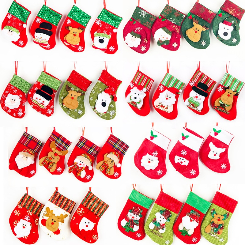 Santa Sneeuwpop Hanger Ornamenten Jaar Sokken Kerst Kid Bags voor Thuis Vrolijk Kerstboom Decoratie