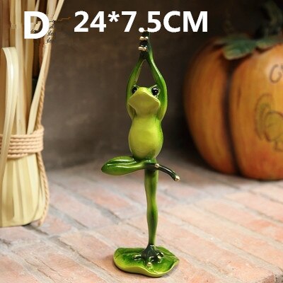 Resin Yoga Frog Green Garden Decoration Miniature Statues: D