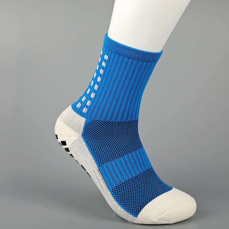 USHINE Sports Non-slip Soccer Socks Cotton Men&#39;s Calcetines Soccer Cycling Football Socks Women Men: blue