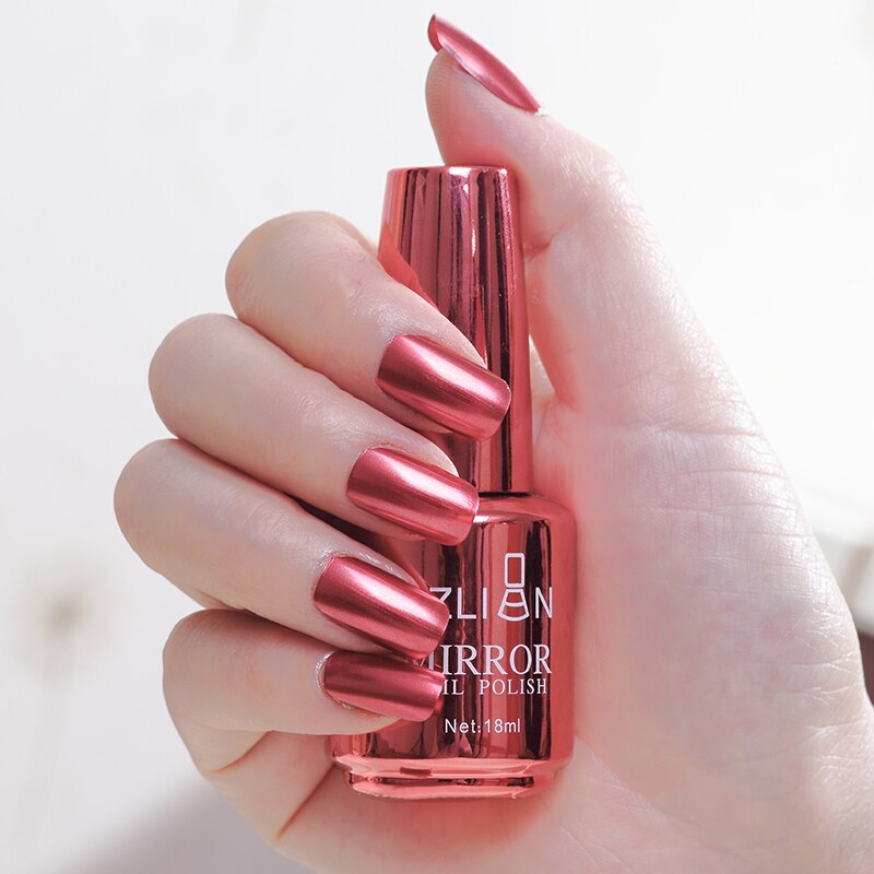 12ColorFashion Spiegel Nagellack Silber Lila Rose Gold Farbe 6ML Langlebige Nagellack Mädchen Nette Nagel dekoration ToolTSLM2: 03