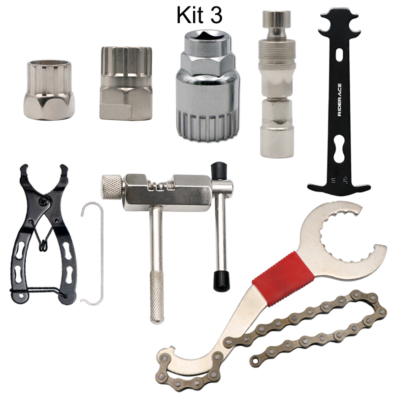 Bicycle Repair Tool Kits Bike Chain Measuring Ruler Crank Puller Extractor Chain Cutter Flywheel Remover Cycling Repair Parts