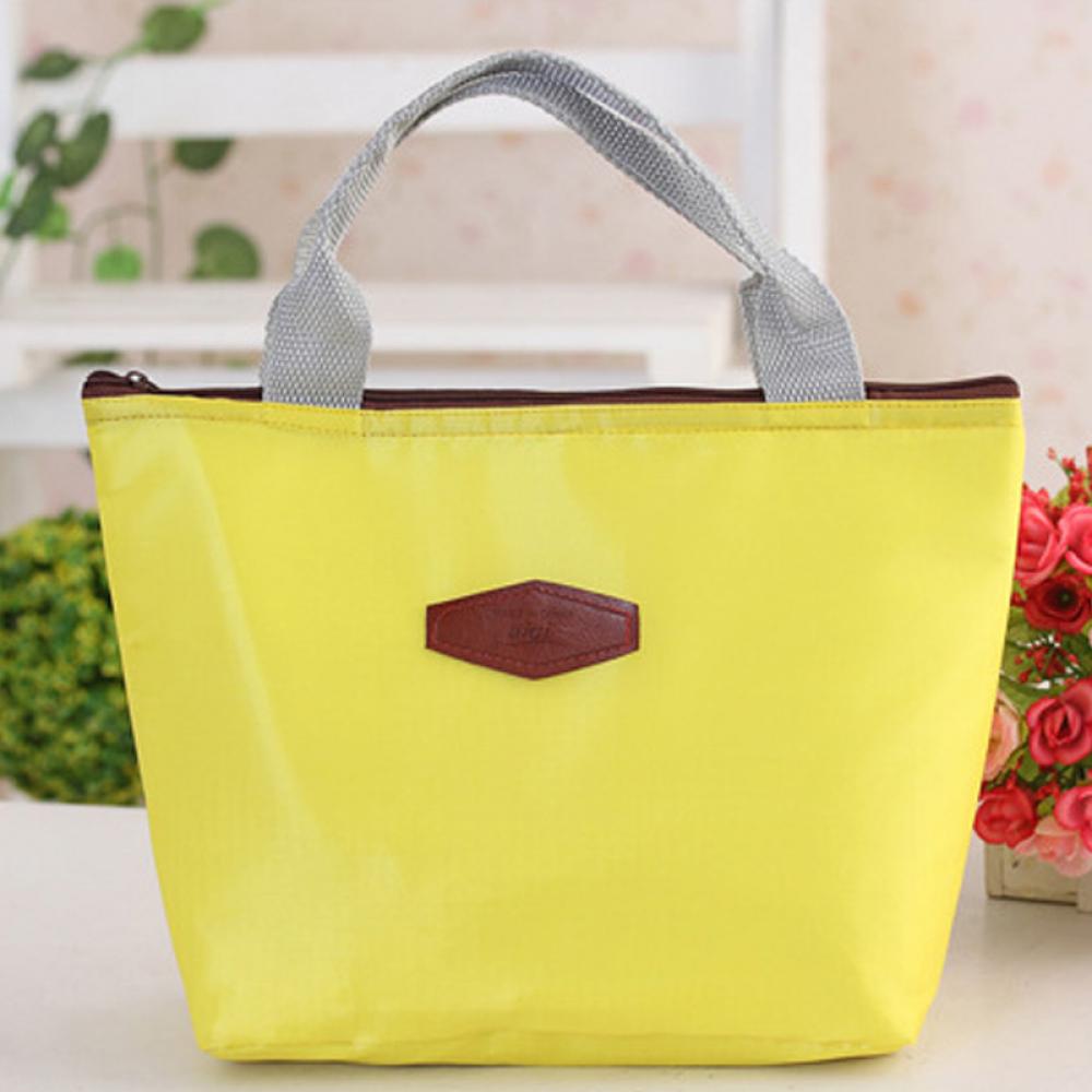 ISKYBOB Portable Insulated Canvas lunch Bag Thermal Food Picnic Lunch Bags for Women kids Men Cooler Lunch Box: yellow