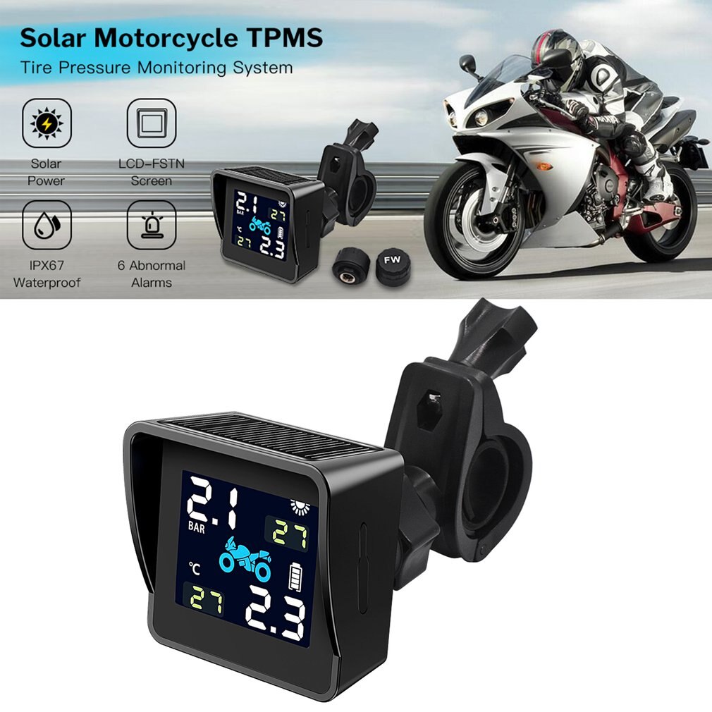 Waterproof Motorcycle Real Time Tire Pressure Monitoring System Tpms Wireless External Sensors Tire Detection Monitor