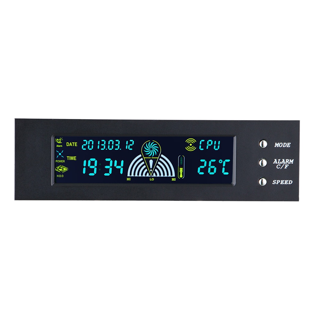 Voor Lcd Panel 5.25 Inch Cpu Speed Controller Temperatuur Sensor Pc Computer Fan Controller Lcd Digitale Display Voor Pc Desktop: Default Title
