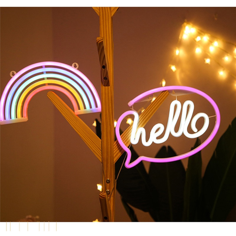Hei ledet neon lys skilt bokstaver neon skilt panel julefest bryllup dekorasjoner hjem vegg dekor neon lampe