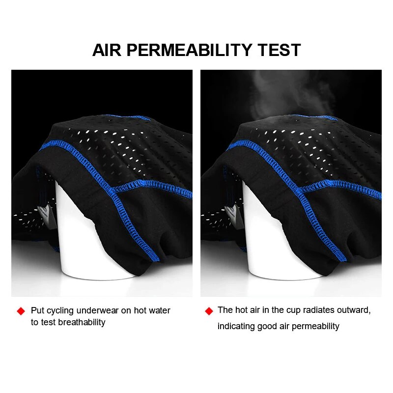 Ropa interior de Ciclismo de X-TIGER para hombre, pantalones cortos con almohadilla de Gel transpirable 5D, antideslizantes, empuñaduras de piernas