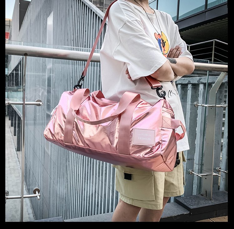 Large Capacity Travel Bag,Nylon Bucket Bag,Business Bag,Fitness Bag,Waterproof Swimming Bag,46*23*19cm: pink