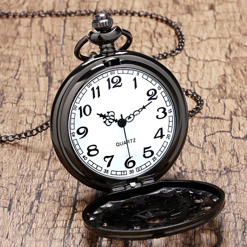 Vintage Black Spider Web Pocket watch with Chain Necklace Pendant Steampunk Hour Antique Necklace P242