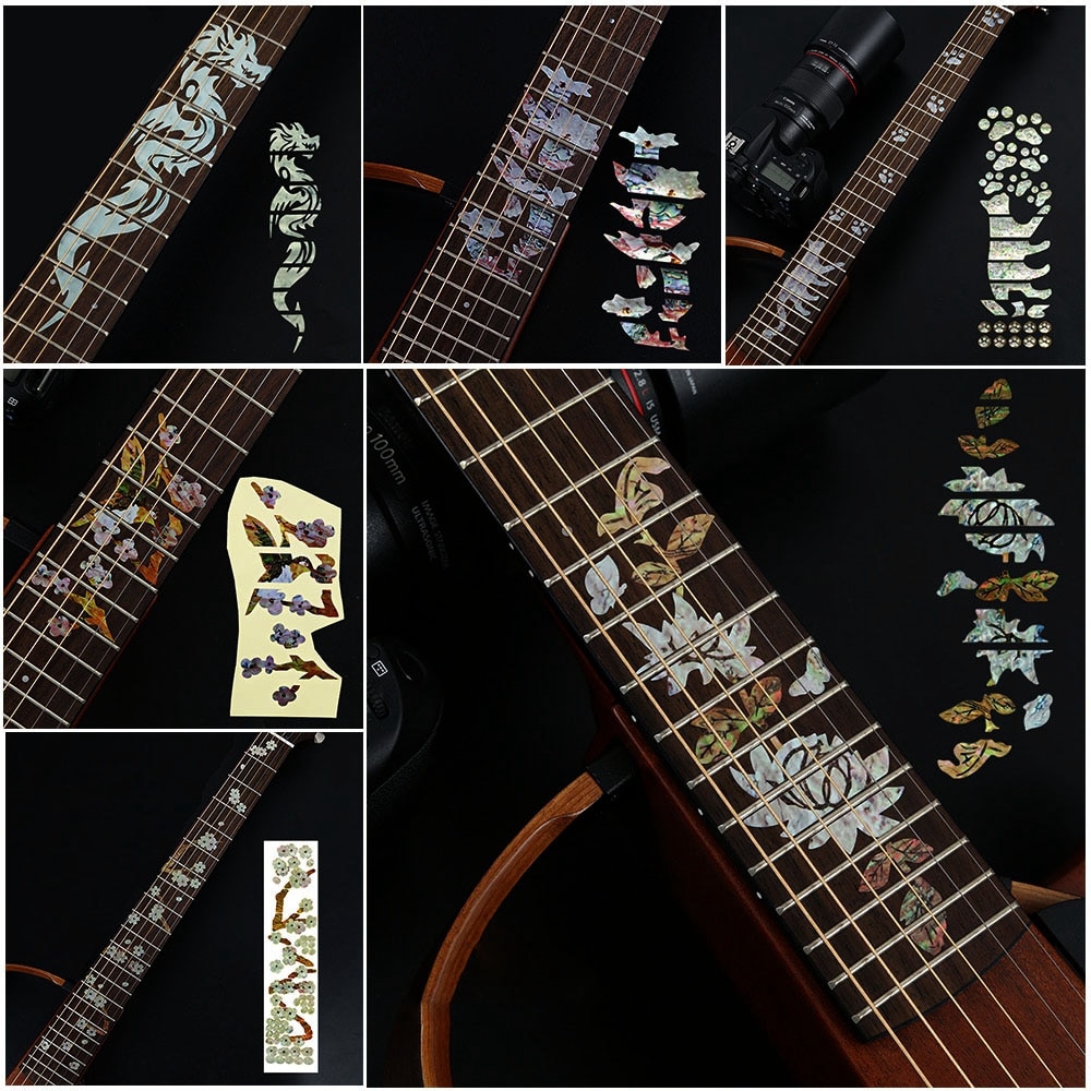 1PC gryf gitarowy ultra-cienki naklejka Bass dekoracyjny krzyż naklejki naklejki na Guitarra Instrument muzyczny część do gitary elektrycznej