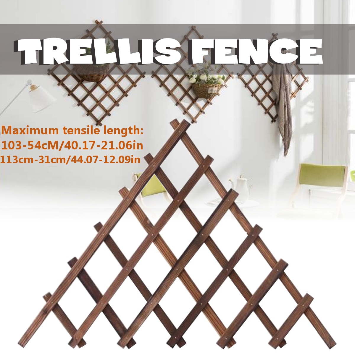 Expanding wood Garden Wall Fence Panel Plant Climb Trellis Support Decorative Garden Fence Home Yard Decoration Anticorrosive