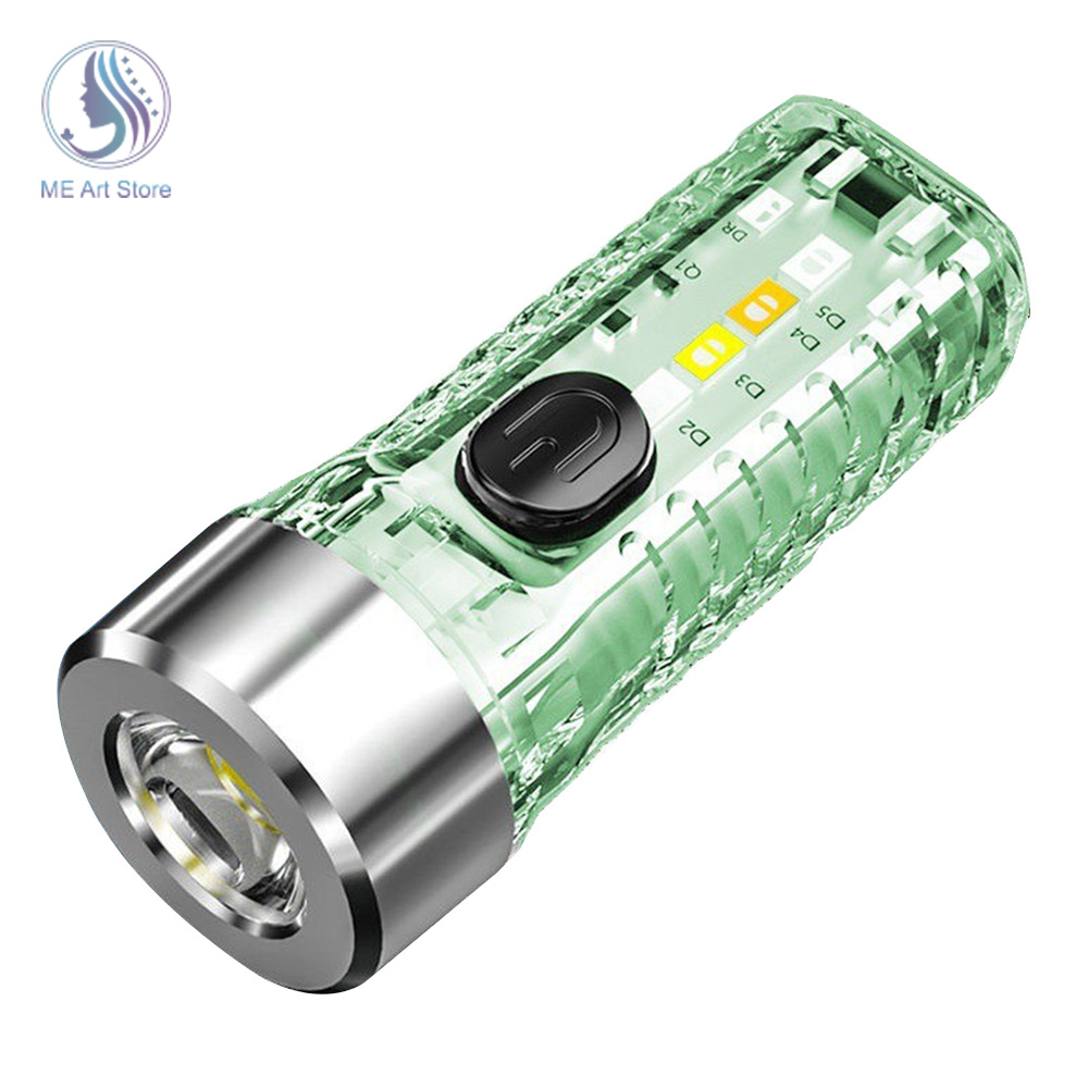 Mini Keychain Taschenlampe USB Aufladbare Multifunktions LED Lampe Wasserdichte Fluorescent Magnetic Warnung Camping Taschenlampe: changeable