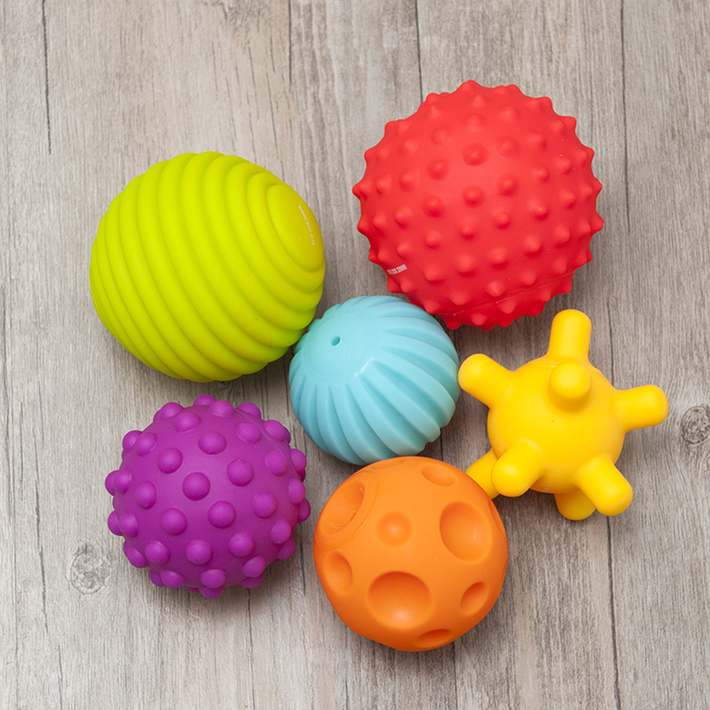 6Stck Sensorischen berühren Mehrere Strukturierte Baby Bälle mit BB Klang Schlecht Bildung Spielzeug entwickeln sensorischen erkenntnis erfassen übungen
