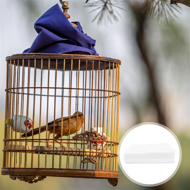 100pcs Disposable Bird Cage Mat Paper Practical Safe Bird Cage Cleaning Mat Pet Supply