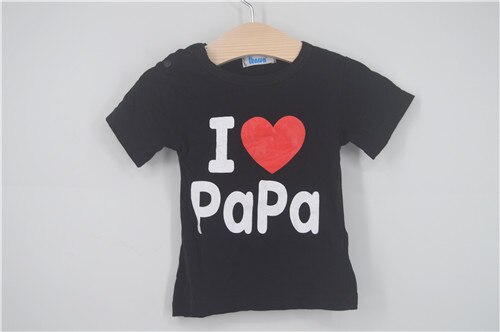 Meisje t-shirt T-shirt voor meisjes jongens t-shirt baby meisje baby jongens kleding jongens tops meisje kleding 1 STKS/PARTIJ DXJP-008-1P: BLACK-PAPA / 12m