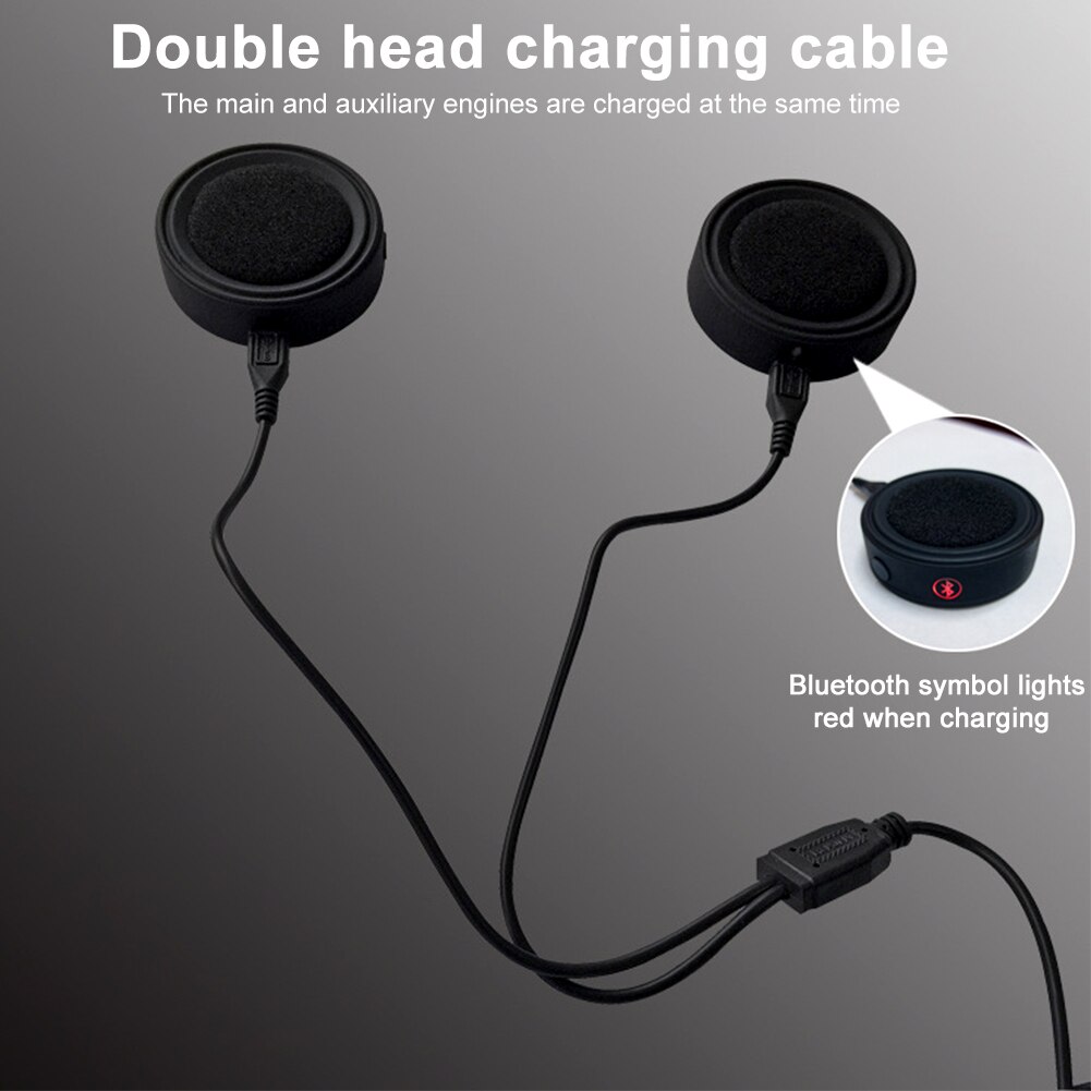 Håndfri vandtæt samtaleanlæg trådløs universal bluetooth 5.0 hjelm headset stereo motorcykel tilbehør sikker ridemusik