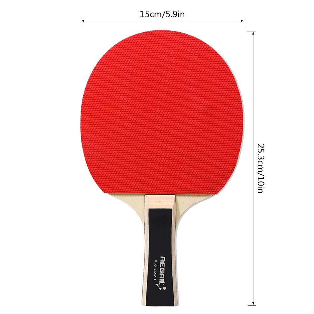 Pingpongbatjes, tafeltennisbatjes, 2 batjes met lange steel, pingpongracket trainingsaccessoires, racketpakket met 3 ballen