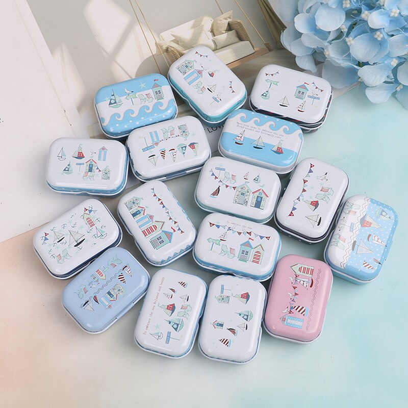 Mini sød medicin 7 dages ugentlig opbevaring pille etui organisator sundhedspleje pille boks farverig mini tin boks tablet boks