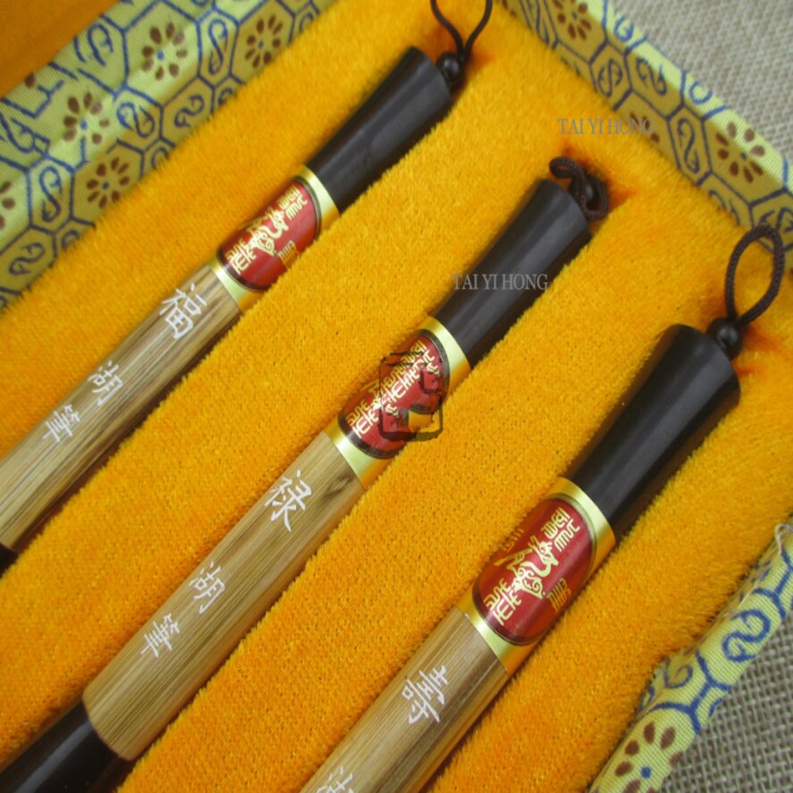 3pcs/set China calligraphy brush pen set weasel hair writing brush ink pen painting Hopper-shaped brush box set