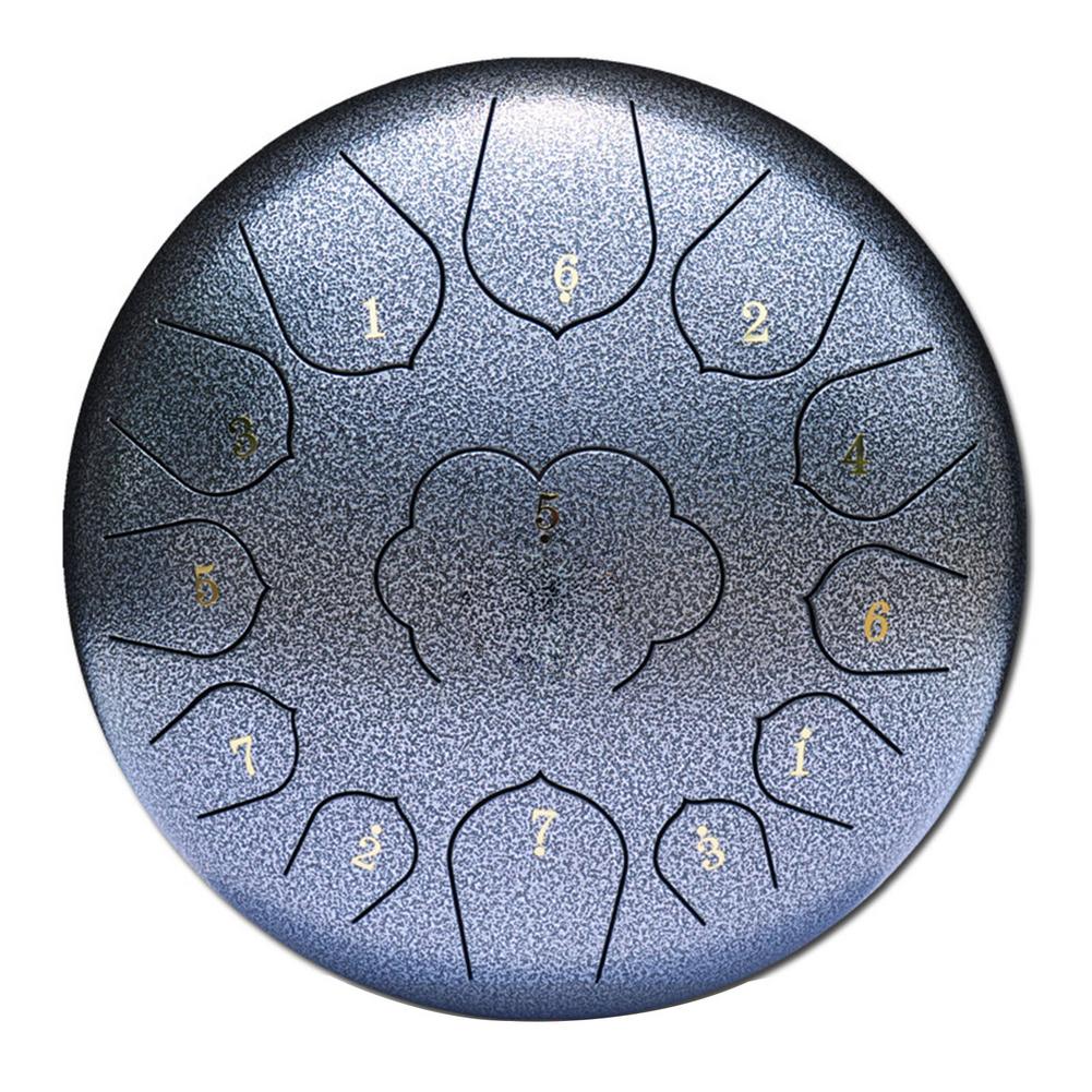 12 Inch Mini Drum 13 Tones Steel Tongue Drum Kit Tune C Empty Spirit Drum Percussion Hand Pan Drum Musical Instruments: Silver