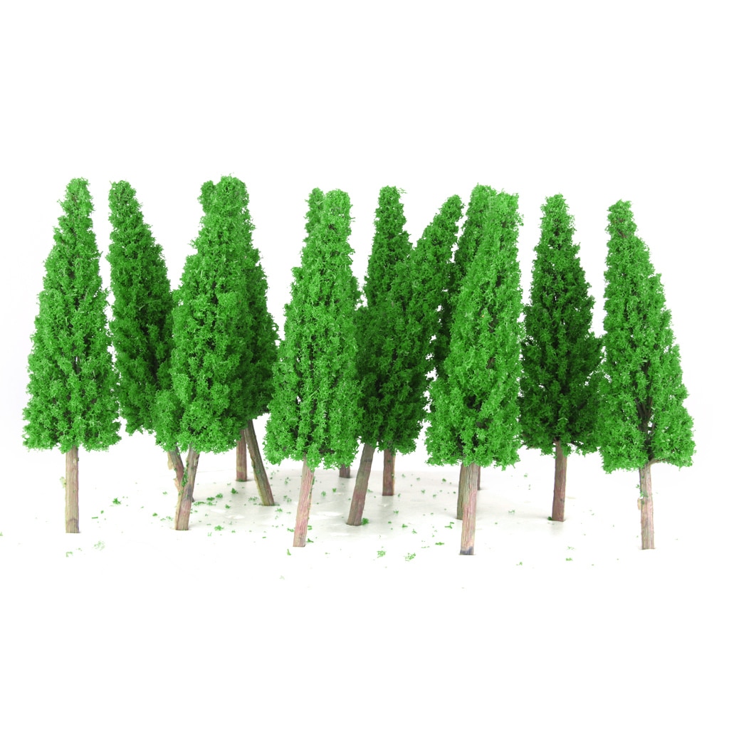 25Pcs Landschap Landschap Trein Model Metasequoia Bomen Schaal 1/150 Jade Groen
