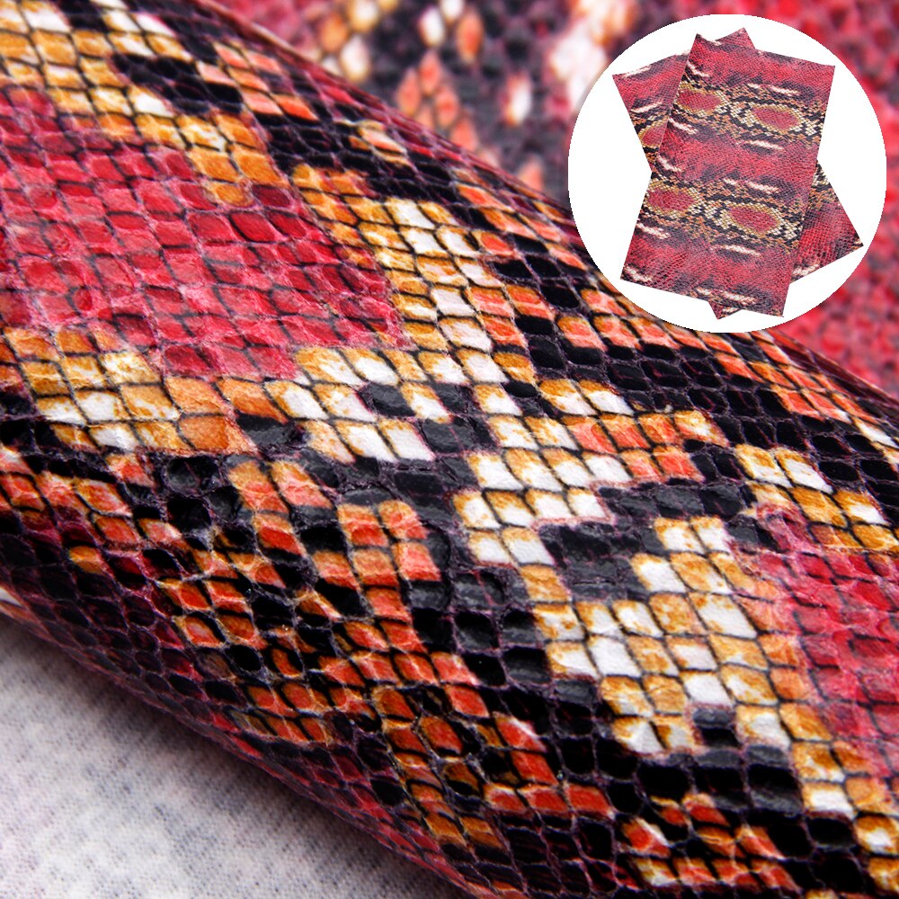 20*34cm Colorful Snake Patterns Faux Leather Fabric Sheets For Making Handmade Earrings Bows,1Yc9615: 1099769001