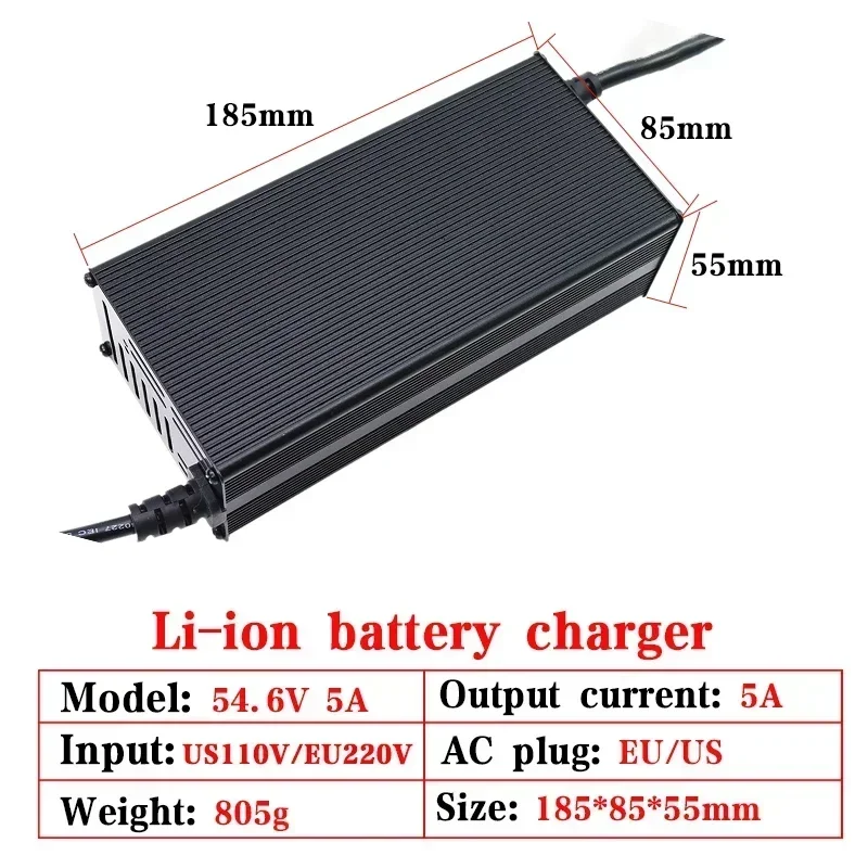 48V 60V 72V Lithium-Batterieladegerät 54,6V 65,7V 84V 5A 8A 10A 12A 15A 20A Intelligentes Schnellladen US/EU/Australien/UK-Stecker