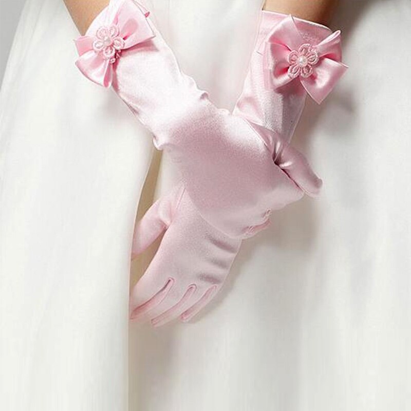 Bogen Mädchen Handschuhe Sonnencreme Lange Handschuhe freundlicher Schild Professionelle Handschuhe tanzen Party Prinzessin Kleid Zubehör Handschuhe
