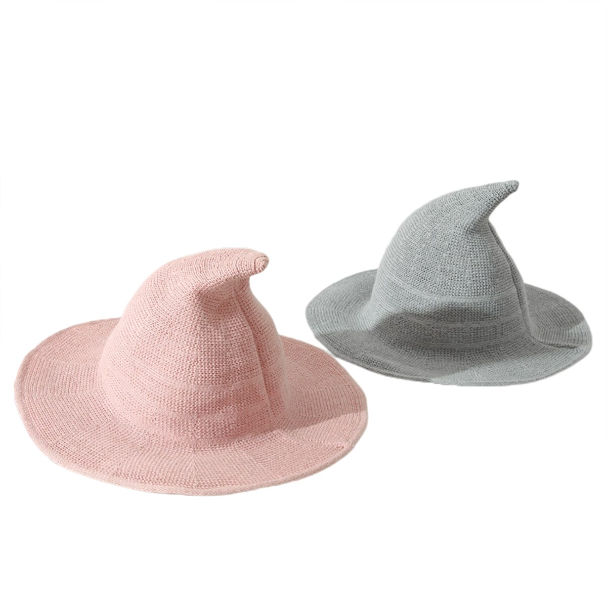 Nova moda feminina senhoras chapéu de malha cor sólida balde chapéus chapéu pescador chapéu de bruxa preto cinza rosa bege