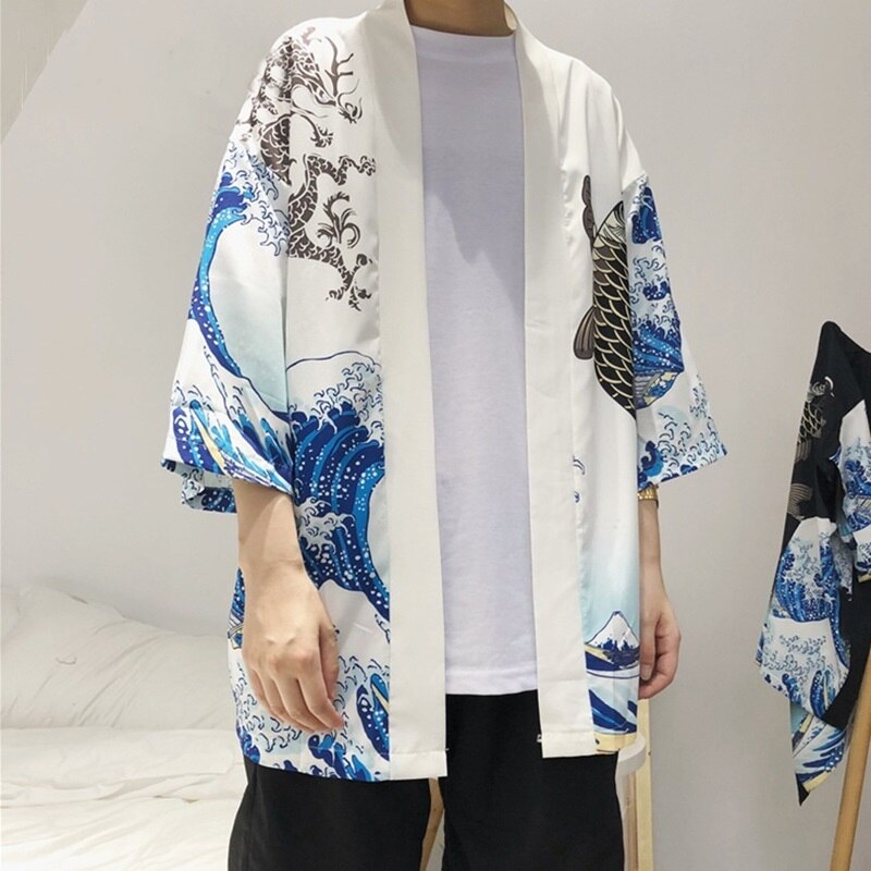 Kimono vest mannen japanse obi mannelijke yukata mannen haori japanse samurai kleding traditionele japanse kleding  aa001